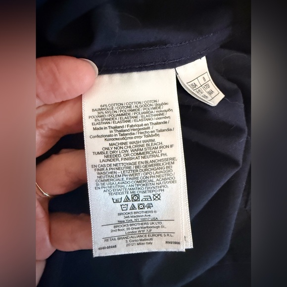 Brooks Brothers Ruffle Sleeveless Blouse Size 8 Navy - Picture 5 of 7